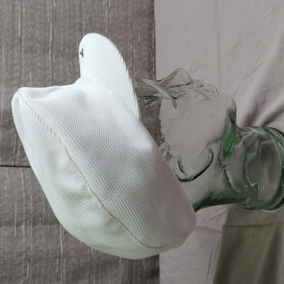 VINTAGE Nike Hat Cap Newsboy Flat Cabbie Large White Black Classic Swoosh Golf - Picture 10 of 11